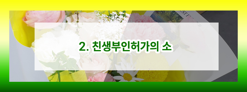 친생부인의 소와 친생부인허가 비교(별거 중 다른 남자의 아이를 출산한 경우) 이미지