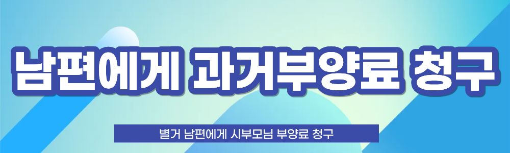 며느리의 시부모부양, 남편에게 부양료를 이미지