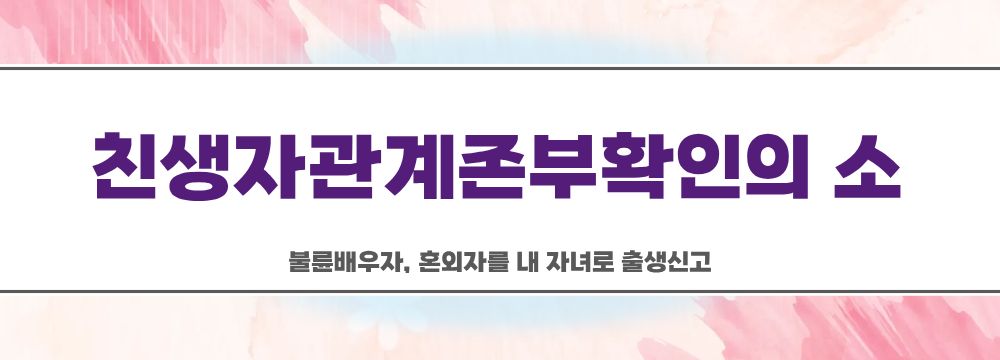 불륜배우자, 혼외자를 내 자녀로 출생신고 이미지