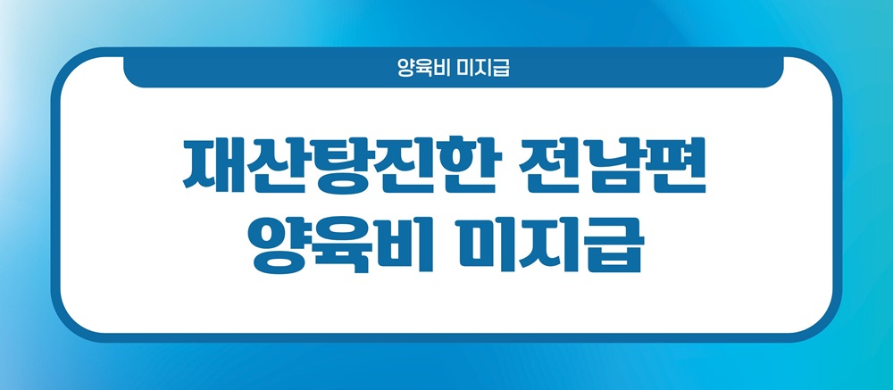 재산탕진한 전남편, 양육비 미지급일때 이미지