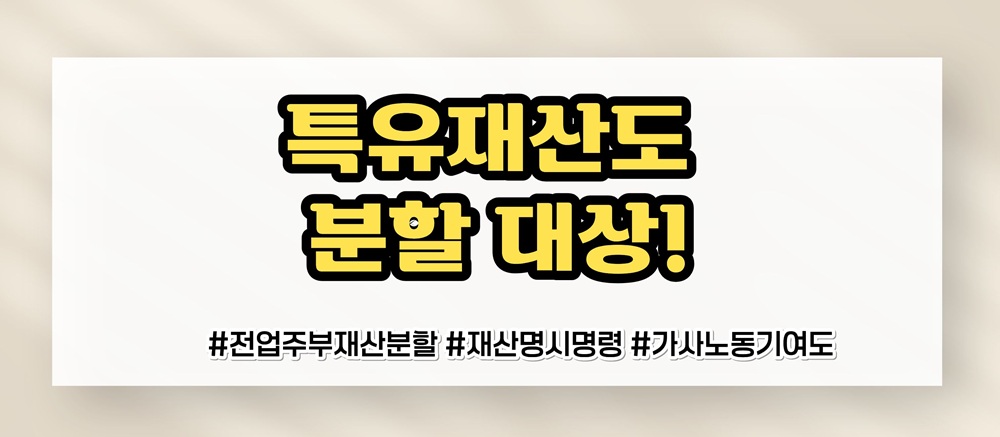 가족을 위해 헌신한 전업주부, 재산분할은? 이미지