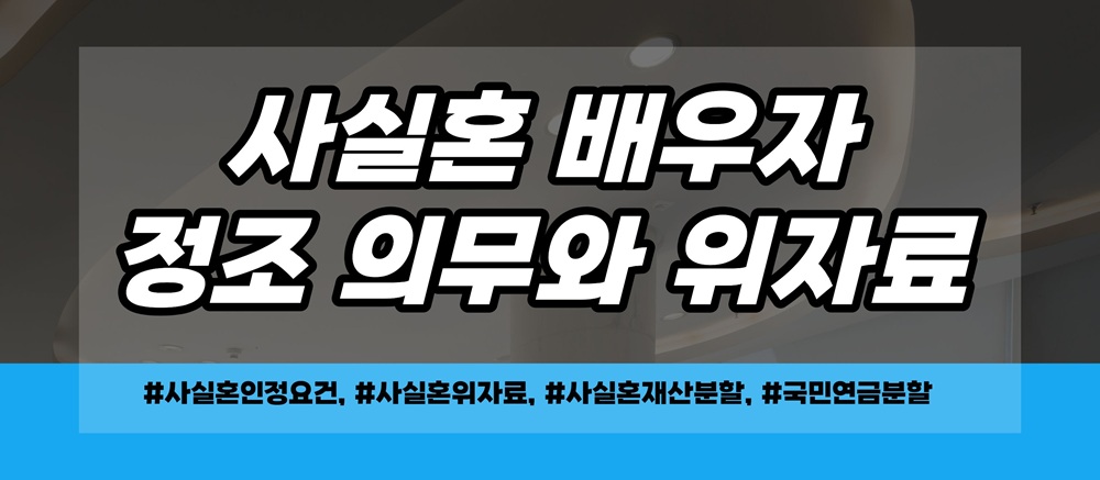 사실혼 외도시 위자료 재산분할 청구가능? 이미지