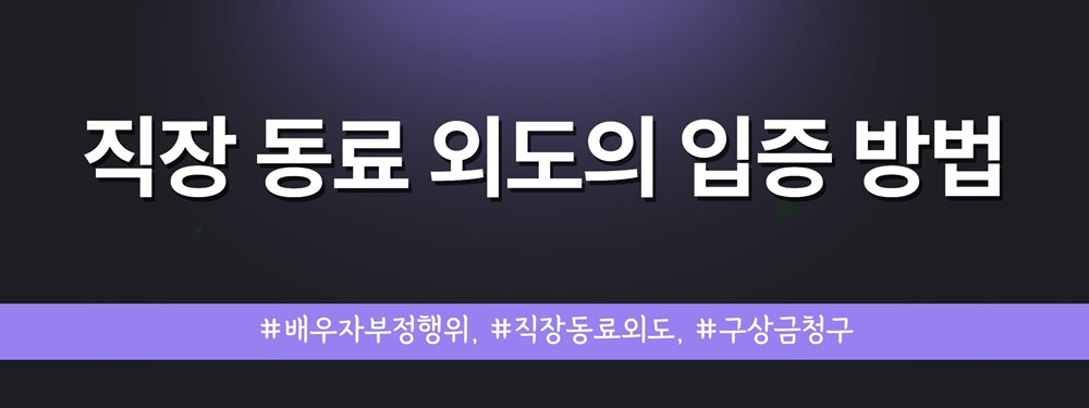 직장동료와 외도한 배우자, 증거입증방법! 이미지