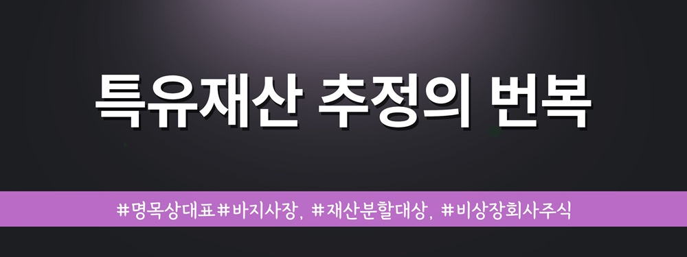 명목상대표인 배우자와 재산분할, 비상장주식 평가 이미지